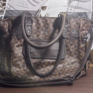 Brown Geometric Satchel